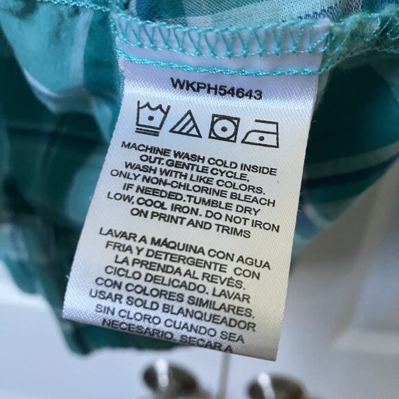 Y2K Rock 47 by Wrangler Pearl Snap Shirt Womens M Blue Plaid 2000s Western - Picture 3 of 7